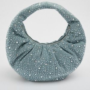 Zara oval denim bag
